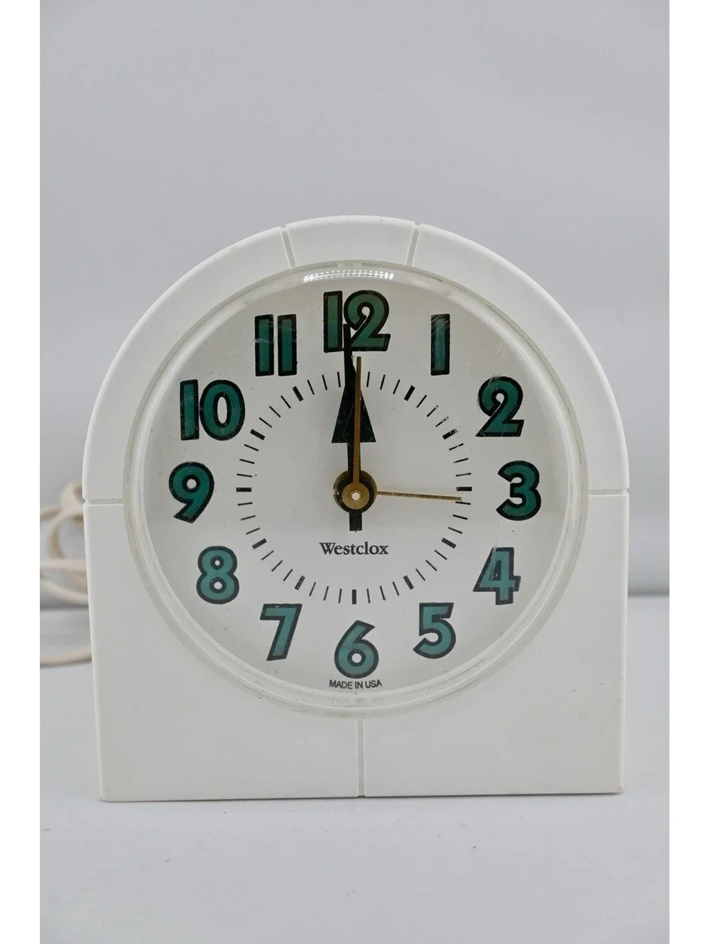 VNTG WESTCLOX Alarm Corded Clock. GREAT Condition!! Neon numbers glow at night!